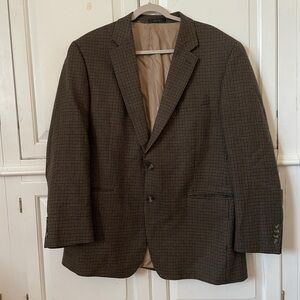 Chaps men’s brown houndstooth lined front pocket blazer men’s 44R 100 lambs wool